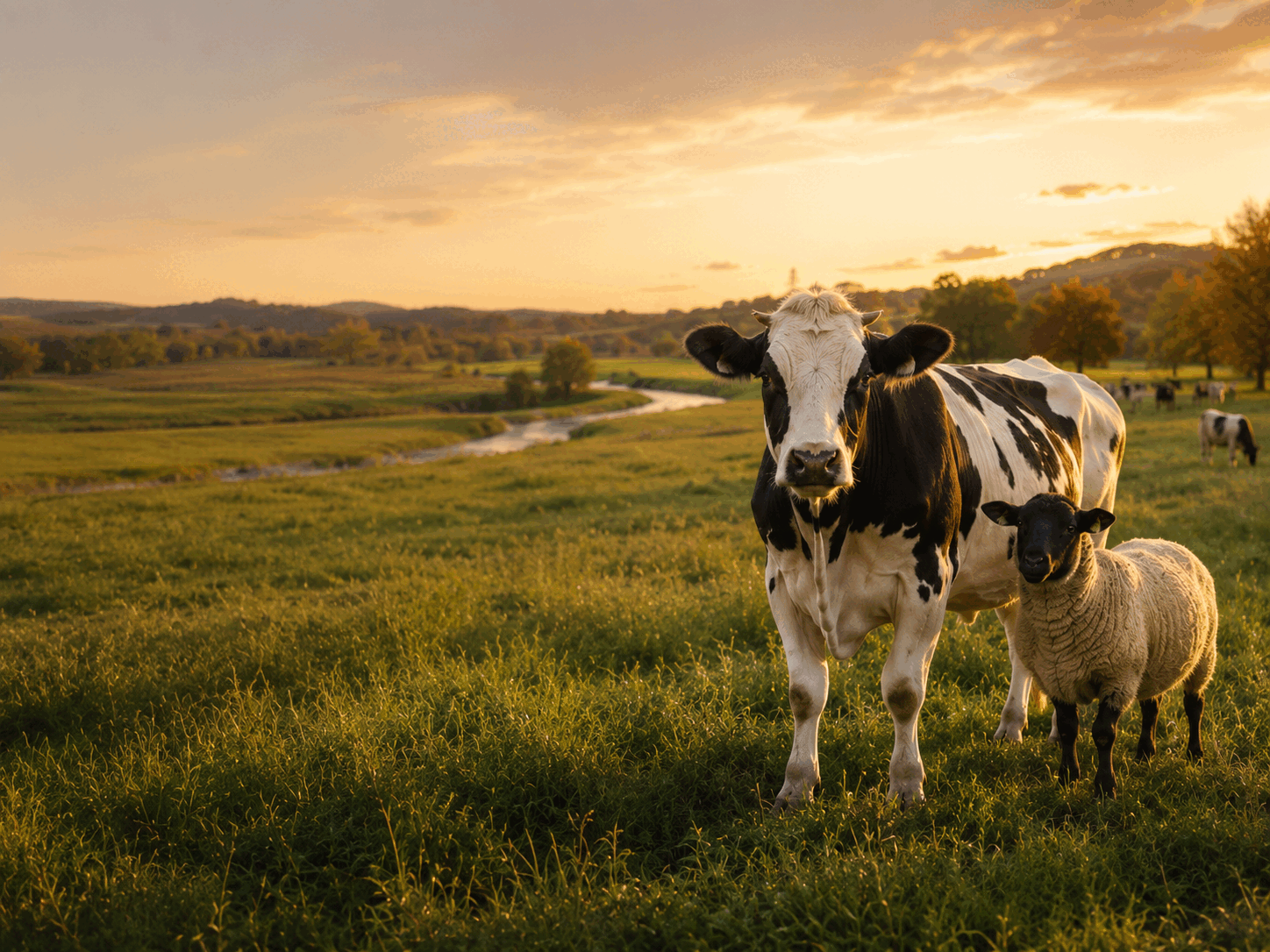 Cattle grazing on open pasture at Blackwood Creek Ranch